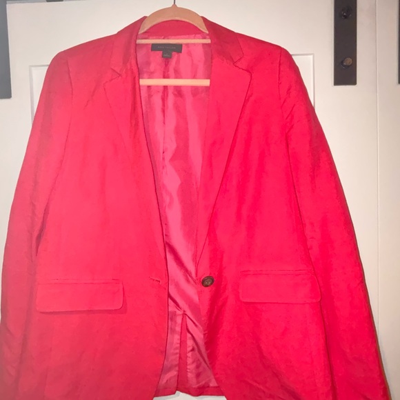 Ann Taylor Vibrant Pink Single-Button Blazer - Picture 4 of 8
